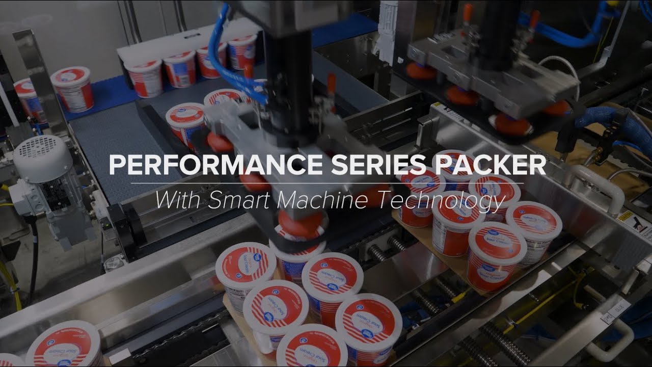 Dairy Packaging Equipment | Delkor's Performance Series Case Packer | Sour Cream Tubs into Trays
