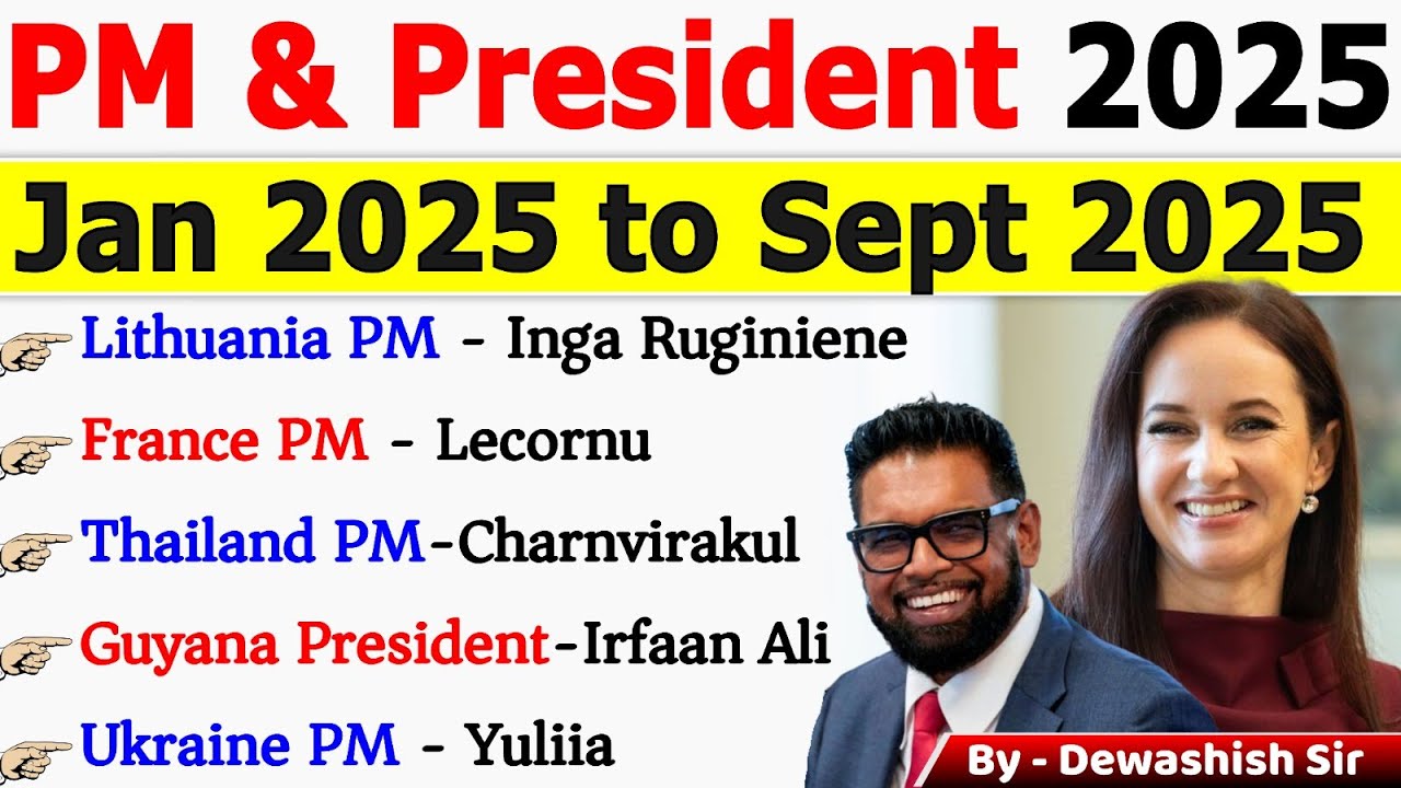 PM & President 2025 List 🔥| Newly Appointed PM & Presidents 2025 🌍 | Current Affairs 2025 #currentgk