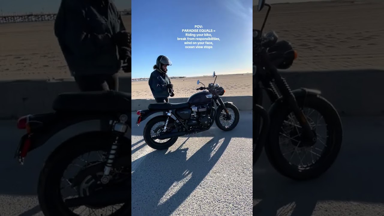 Paradise comes in many forms. #triumphbonneville #twowheels #girlswhoride #oceanlife