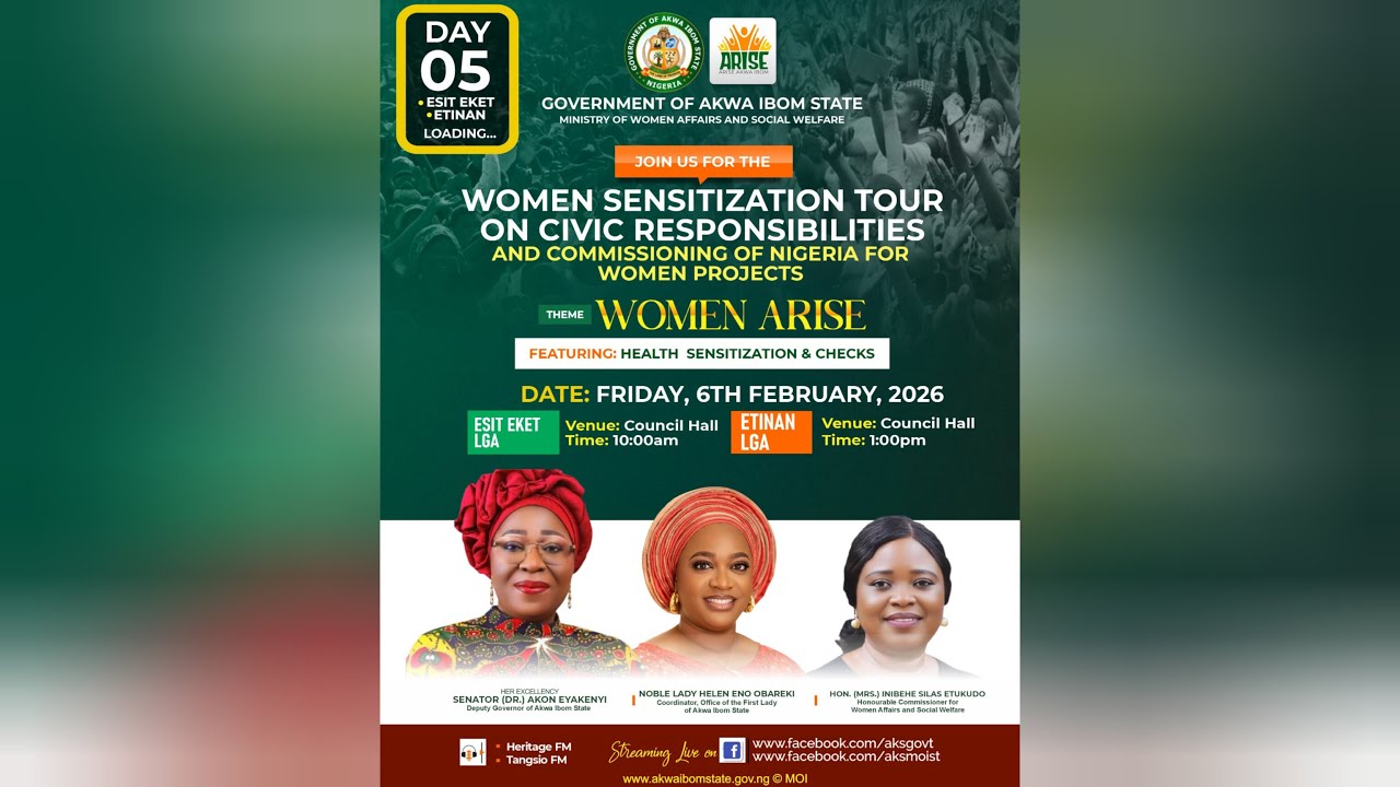 #Live: Women's Sensitization Tour on Civic Responsibilities in Etinan LGA | Theme: Women Arise.