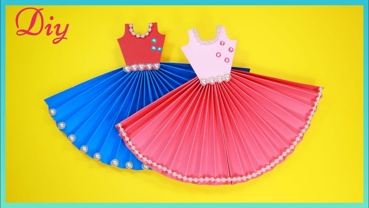 Diy Linda tarjeta de felicitación para el día de la madre, tarjeta en forma de vestido, fácil