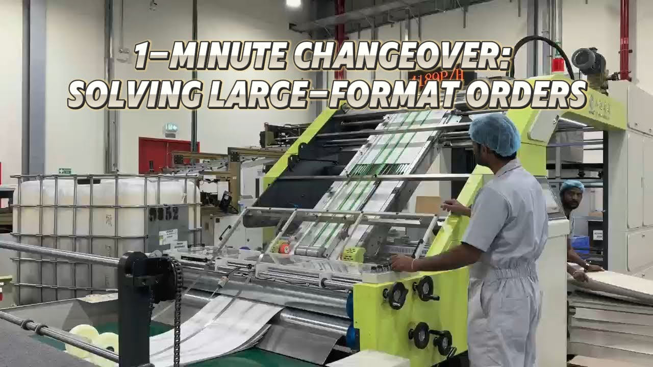 High Speed Flute Laminator with Flip Flop Stacker | Processing Large-size Orders | High Efficiency