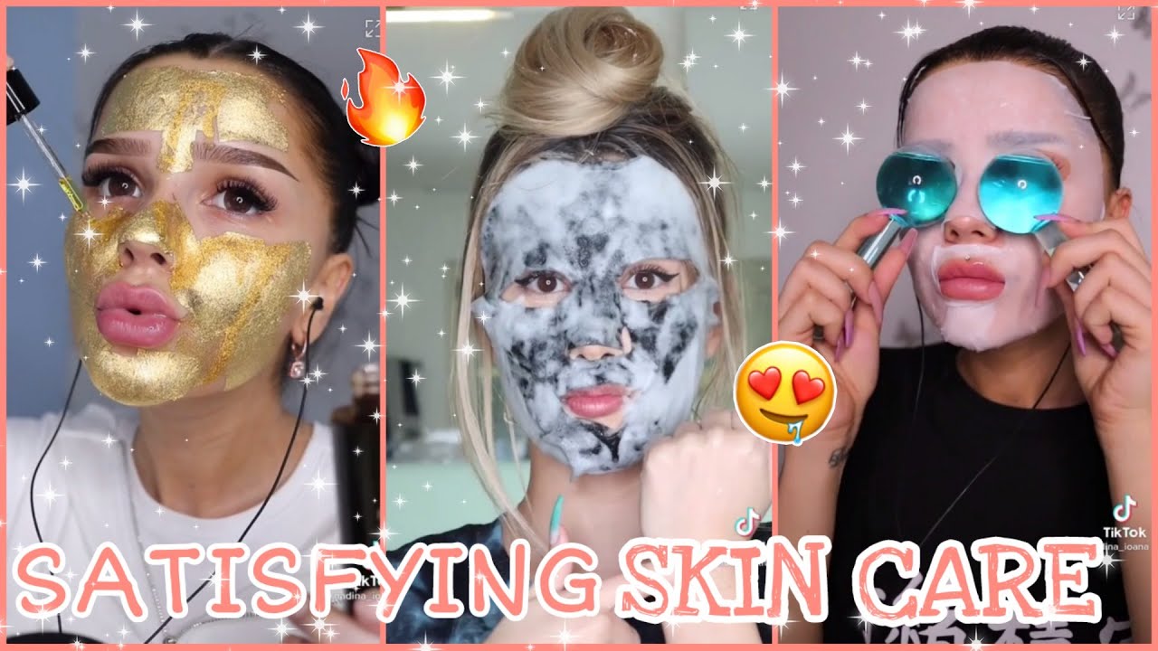 AMAZING SKIN CARE ROUTINE ASMR ft. Skin mask, lip mask & DIY mask ❤️ Tiktok Compilation of Mask 🥰