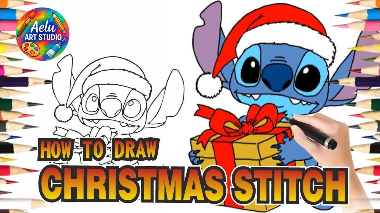 How to Draw Christmas Stitch Step by Step | Easy Drawing 
