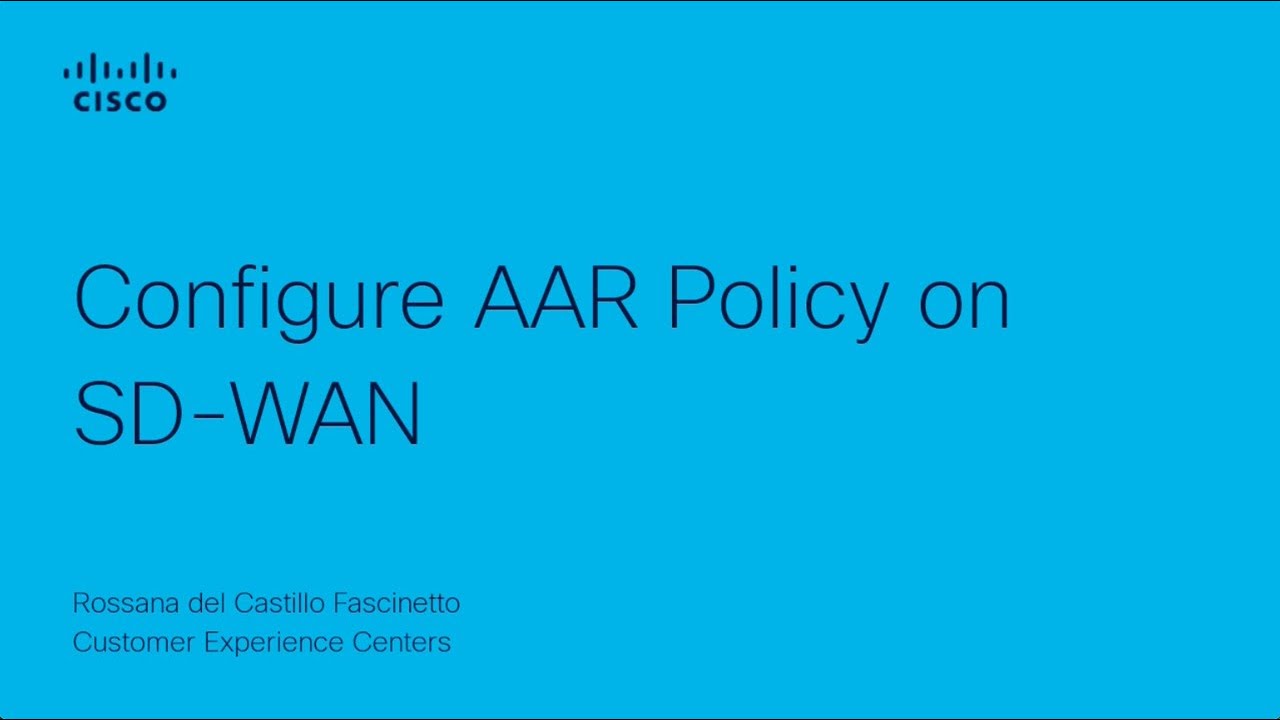 How to Configure Application-Aware Routing (AAR) Policy on Cisco SD-WAN