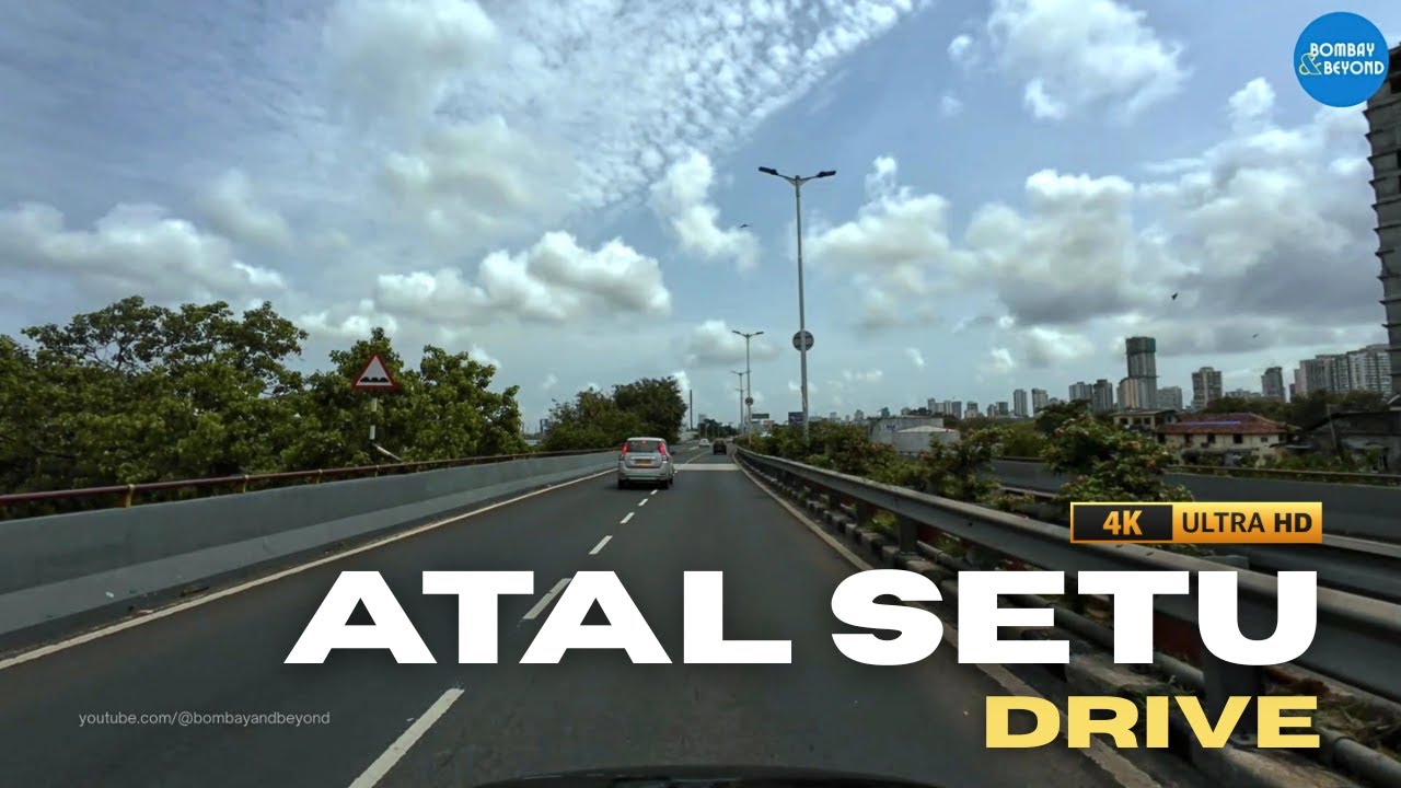 4K Drive on Atal Setu 🌉 | Navi Mumbai to South Mumbai via India&rsquo;s Longest Sea Bridge | Cloudy Noon