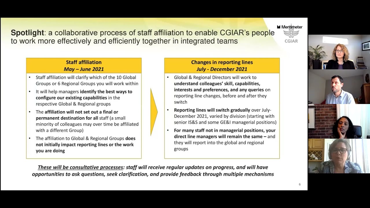 Webinar: Transition to One CGIAR (6 May)