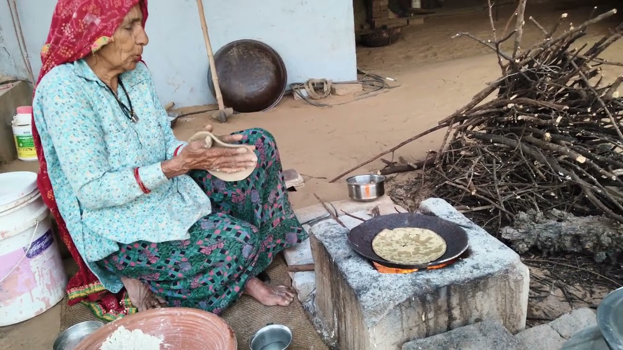 बाजरा की रोटी और पालर की कड़ी//jiya Jhajharia//