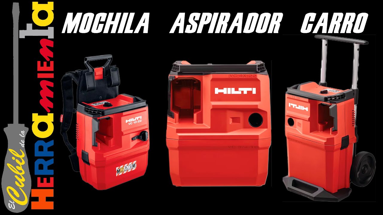 ASPIRADOR A BATERIA 22V VC 4MX-22 T8 CLASE M HILTI MOCHILA Y CARRO