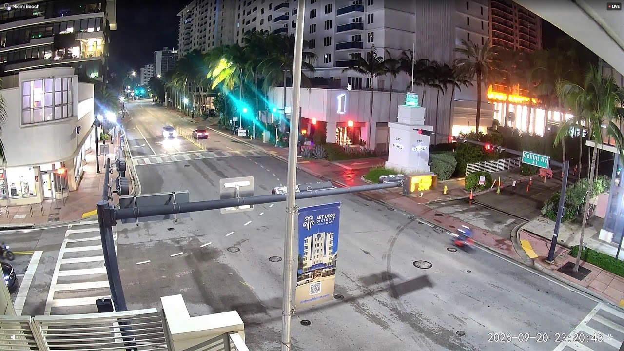 Miami Beach Live South Beach, Miami Beach LIVE 24/7 Street Cam on Collins Ave
