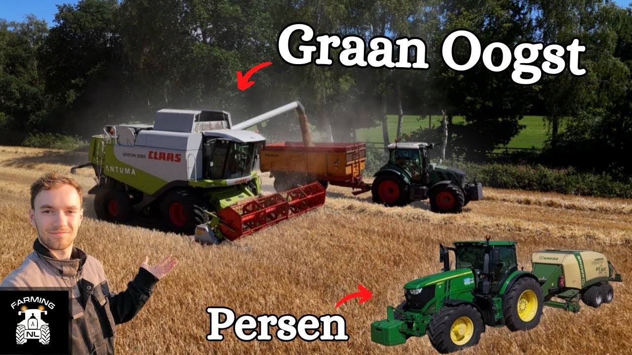 Graan Oogsten in Overijssel & Stro persen