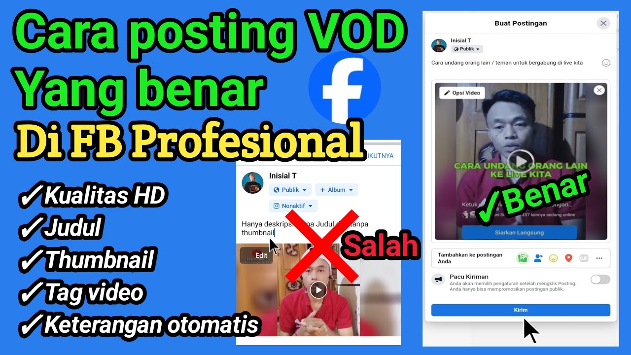 Cara Posting VOD Yang Benar di Facebook Profesional