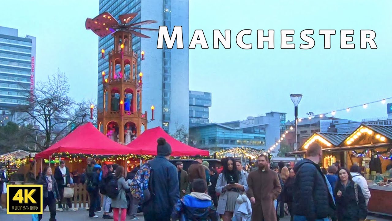 🇬🇧 Christmas Market in Piccadilly Gardens, Manchester 2024