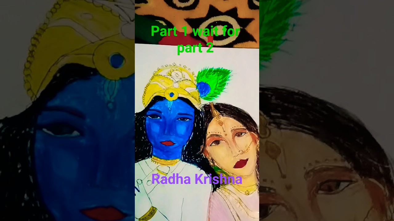 Radha Krishna drawing with oil pastel 