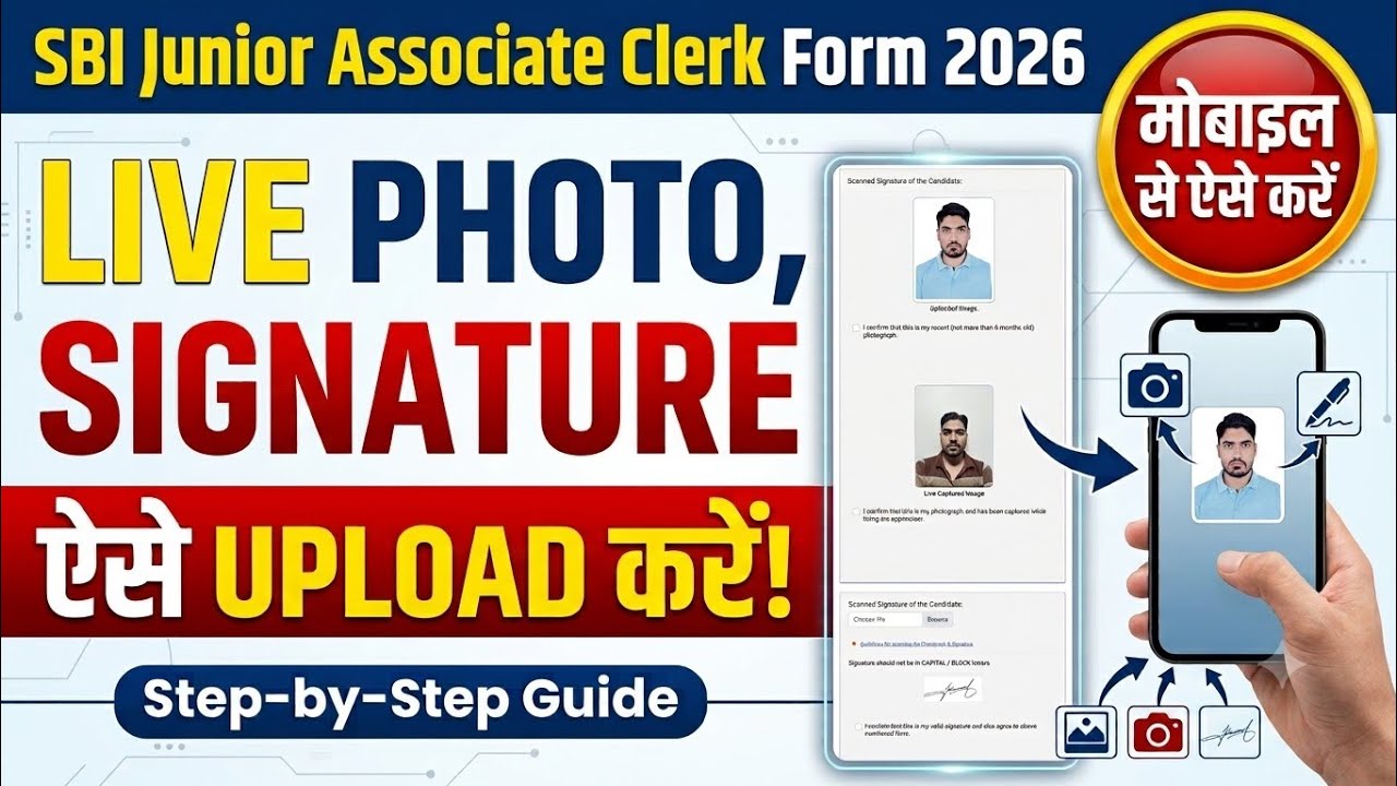 SBI junior associate clerk photo signature upload kaise kare | SBI junior clerk photo upload problem