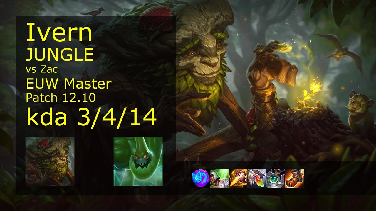 Rank 3 EUW Ivern Jungle: Ivern vs Zac