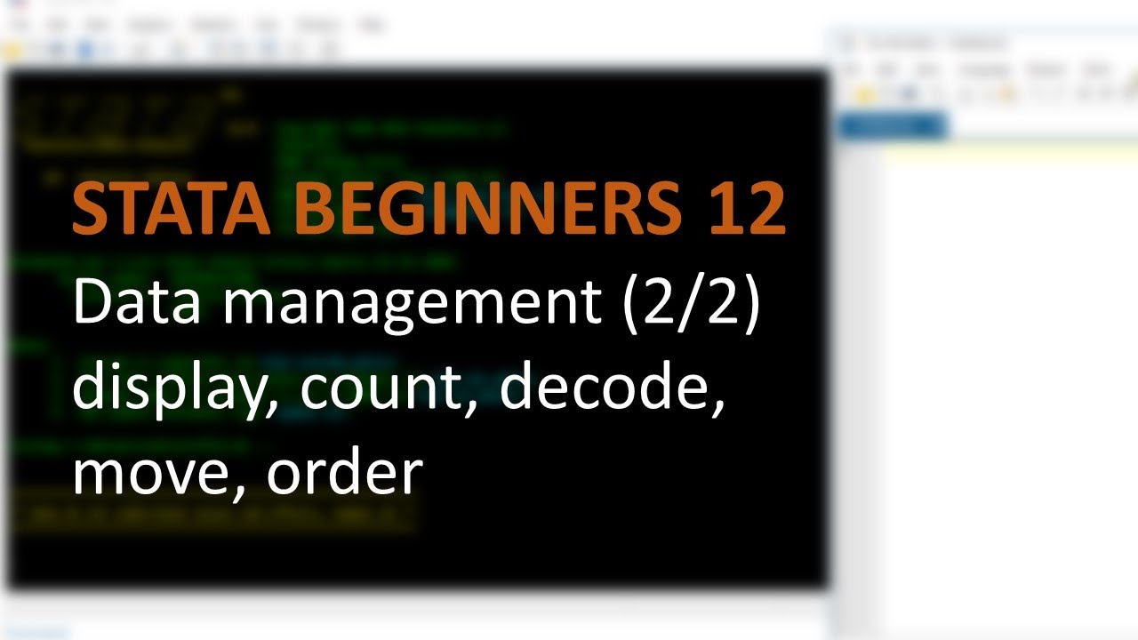 STATA BEGINNERS 12: data management (2/2)