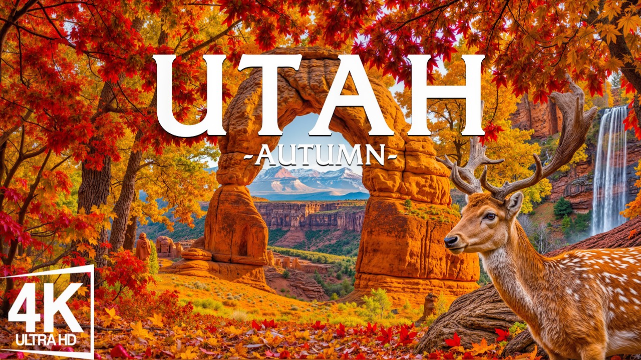 Peak Autumn in Utah 4K 🍂 Zion Valleys, Golden Forests and Towering Red Rock Landscapes