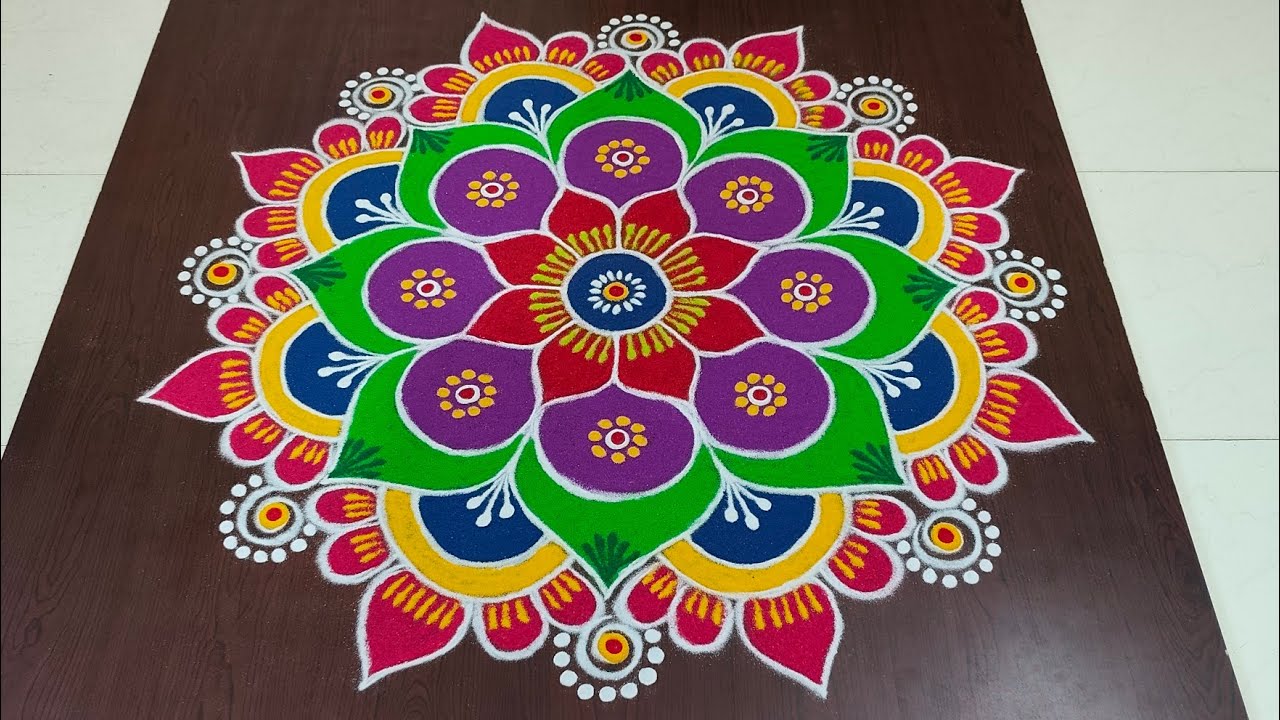 3&times;1dots beautiful sankranti special rangoli 🌹🌷|easy sankranti rangoli|Pongal kolams#Rang Kaa Rangoli