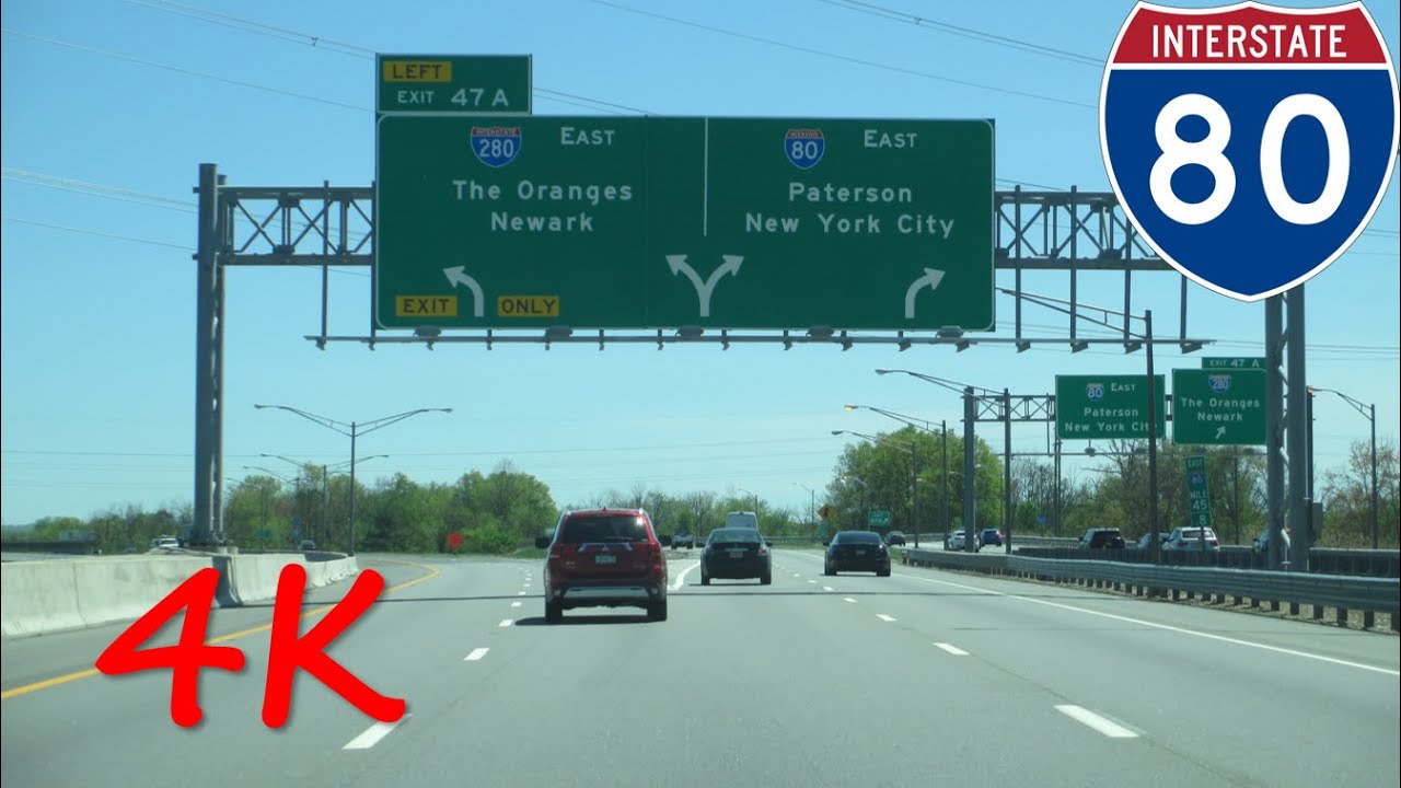 ⁴ᴷ Interstate 80 (Northern NJ/New York City Suburbs) eastbound [4K VIDEO]