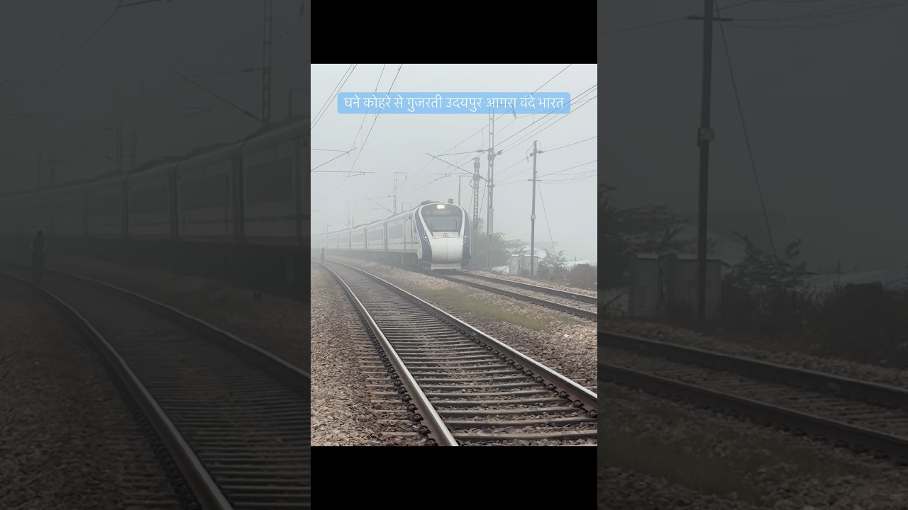 20981 udaipur agra cant vande bharat in foggy weather with full throttle #fog #vandebharat #train