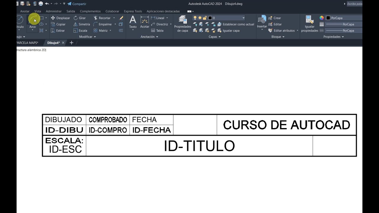 AutoCAD 2024 Crear un bloque cajetín con atributos