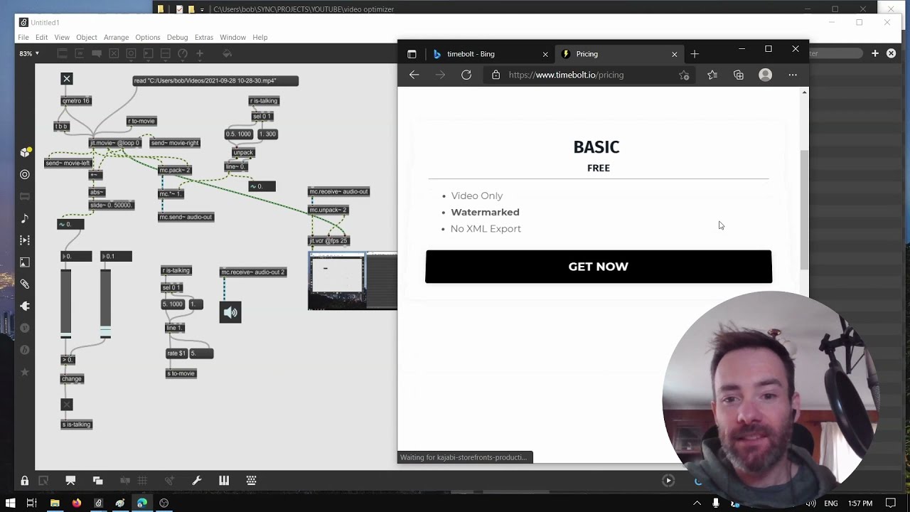 Making a Max patch that edits this video for me.