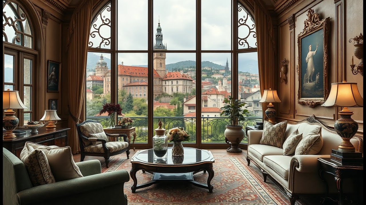 Bohemian Vintage Upscale Interiors with Stunning Prague City View