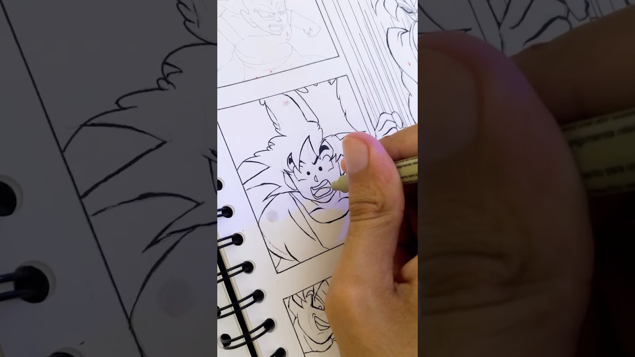 Drawing Dragon Ball Super manga page 