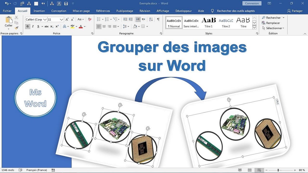 Grouper ou dissocier des images sur Word