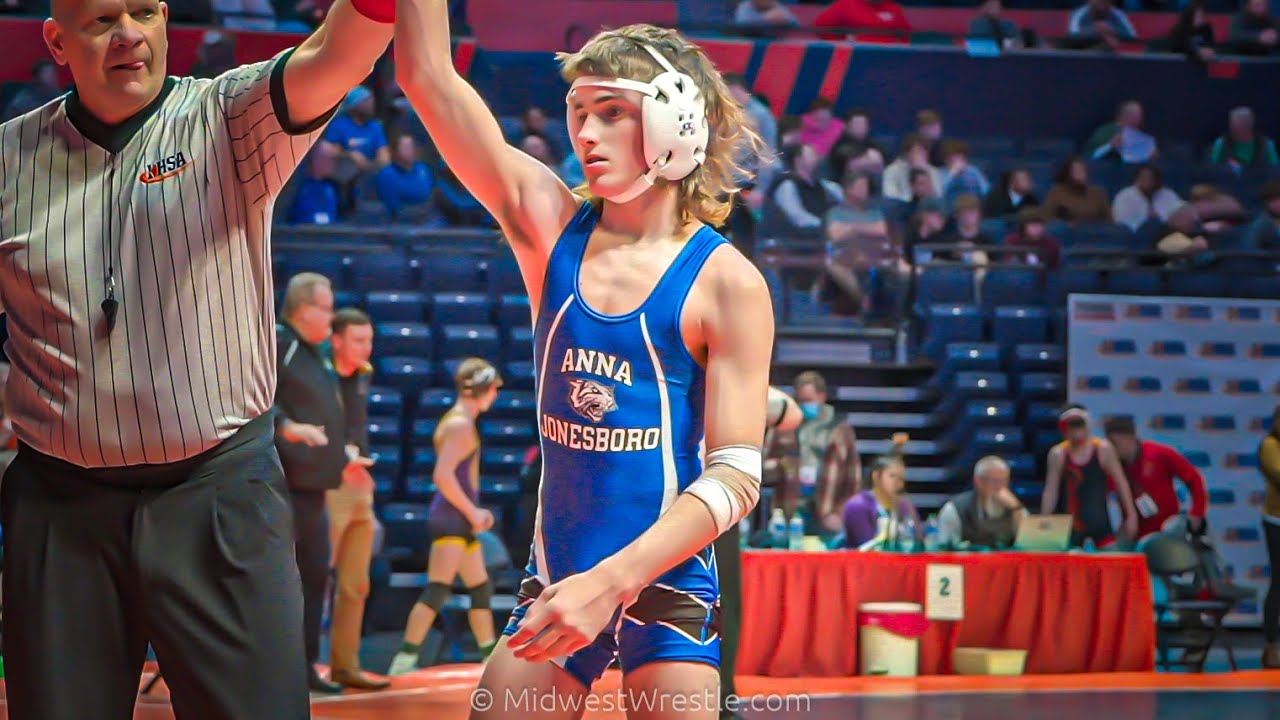 106 1A – Ian Akers {G} of Peoria Notre Dame IL vs. Drew Sadler {R} Anna Jonesboro IL