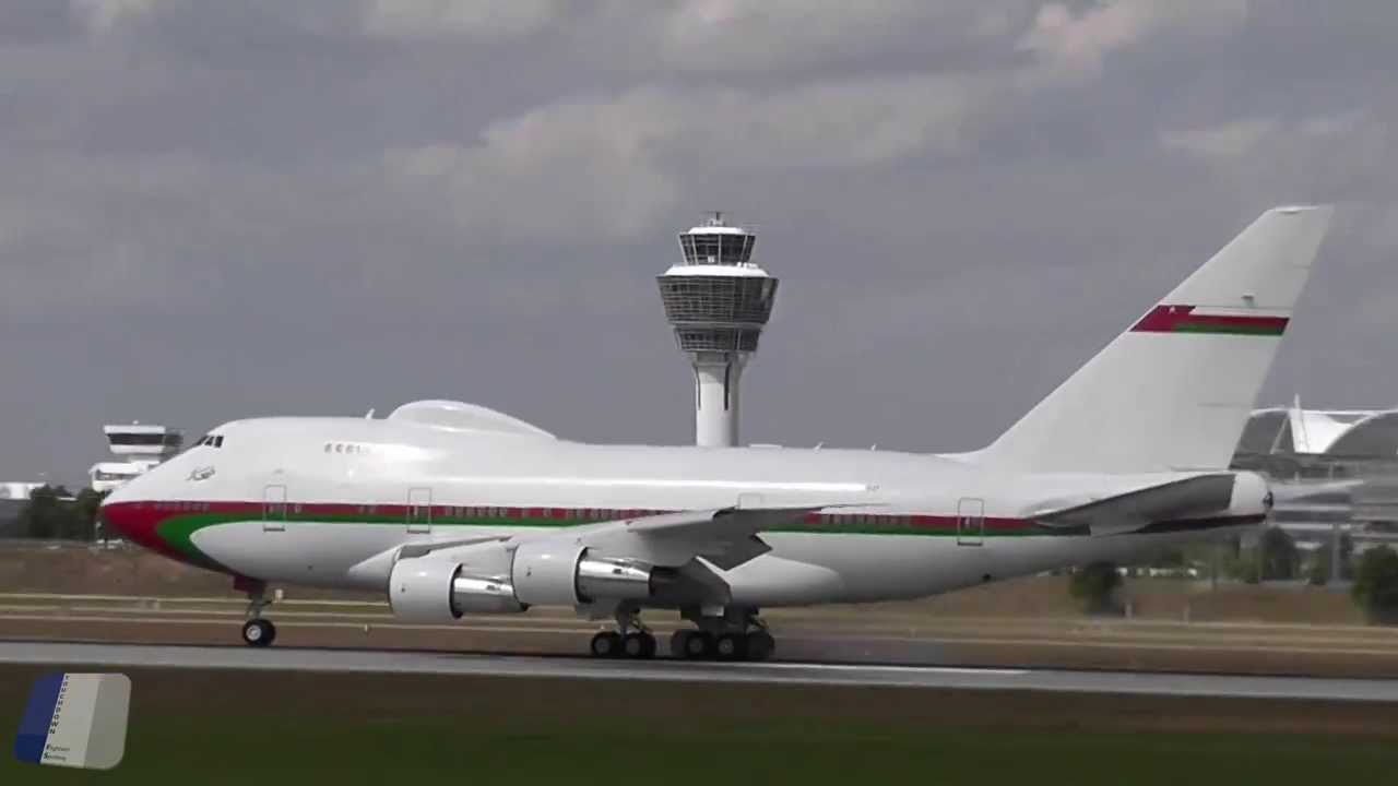 Oman Royal Flight Boeing 747SP (A4O-SO) landing and take off at Munich [HD]