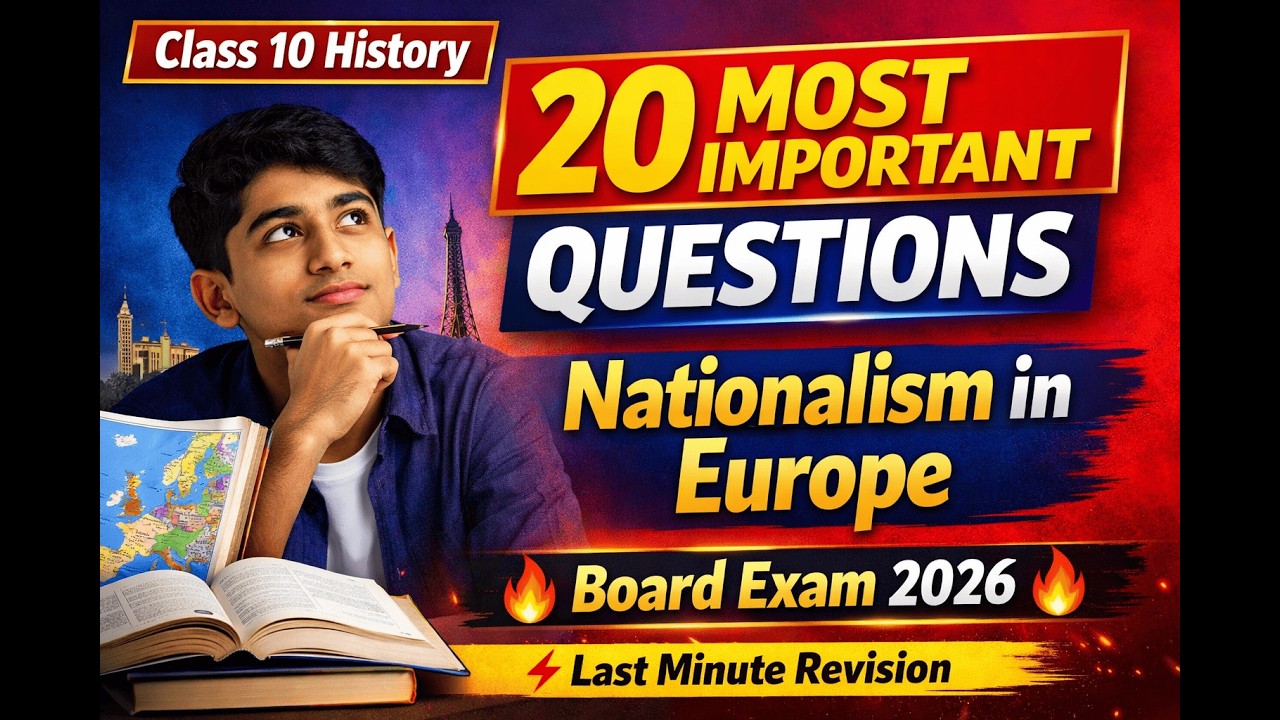 Class 10 History Chapter 1 Nationalism in Europe | 20 Most Important Questions 🔥 Board Exam 2026