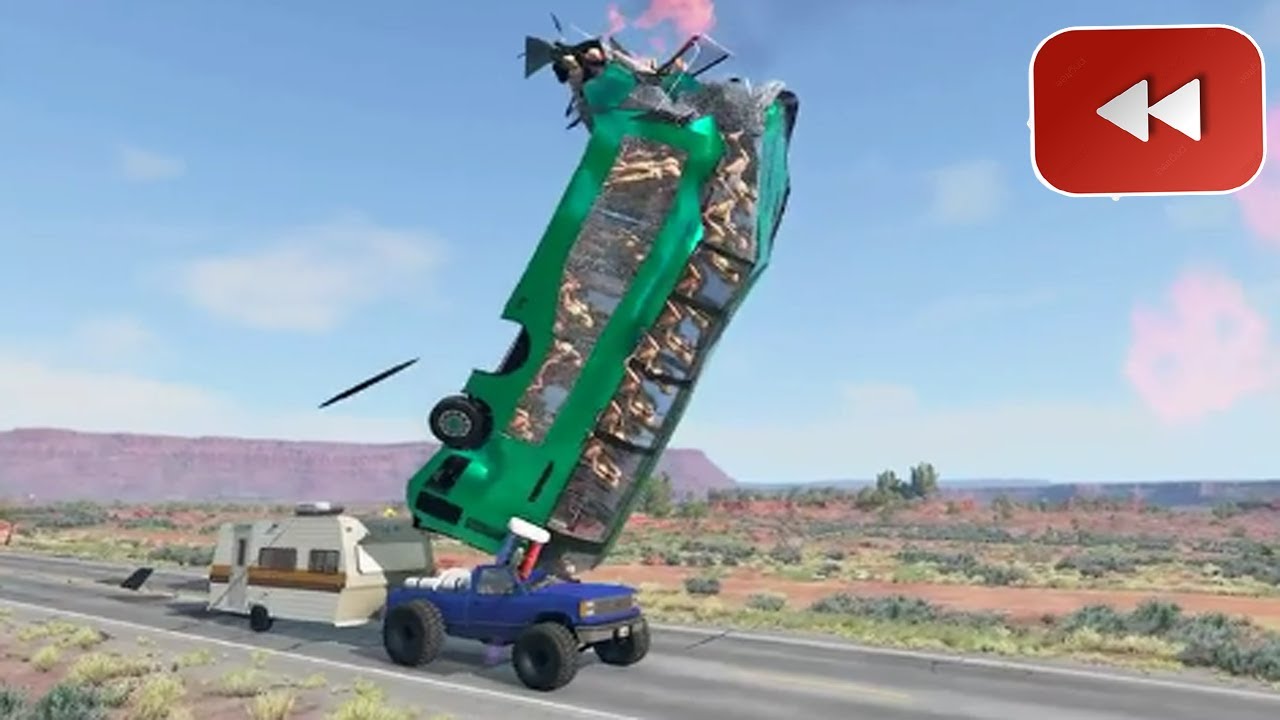 Reverse Cars vs Lava Craters -BeamNG Drive#27