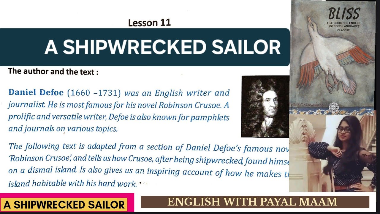 A SHIPWRECKED SAILOR LESSON 11 CLASS IX BLISS WBBSE
