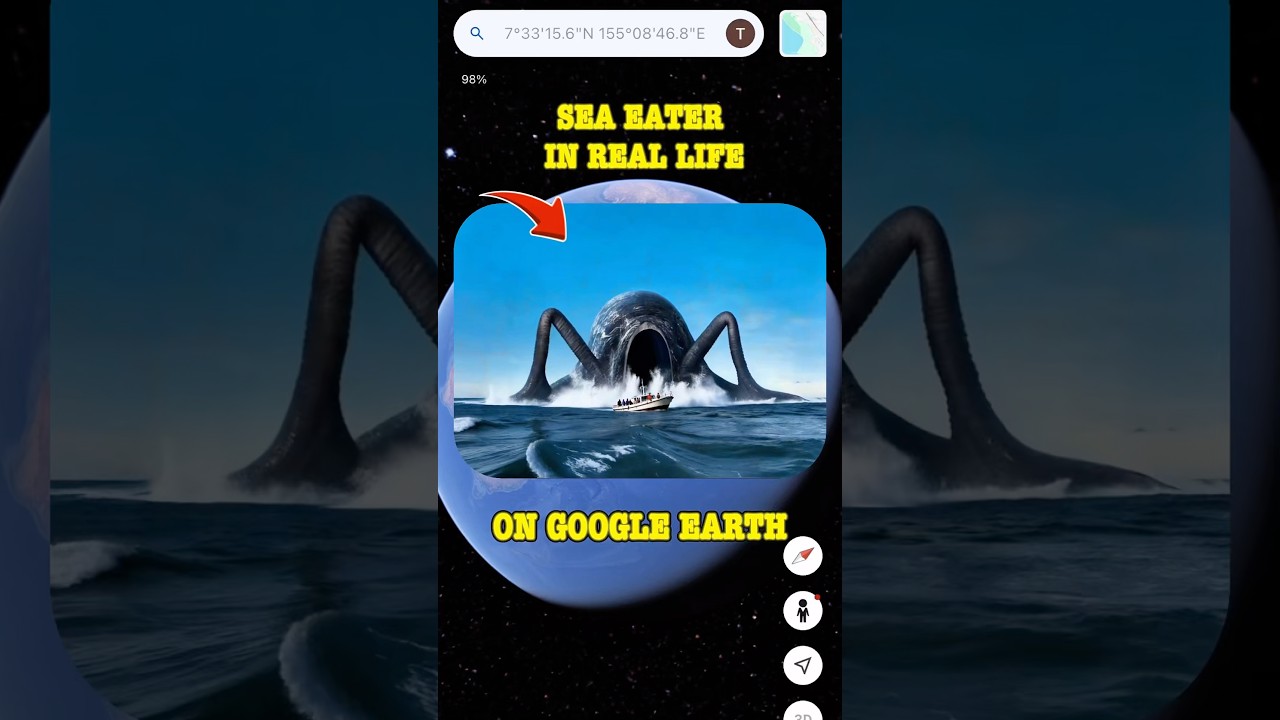 Found Sea Eater in real life on Google Earth! #shorts