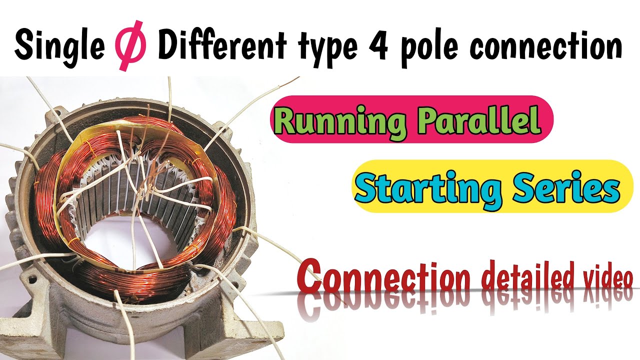 Single phase 1440 rpm motor running parallel starting series connection|1.5 hp motor connection