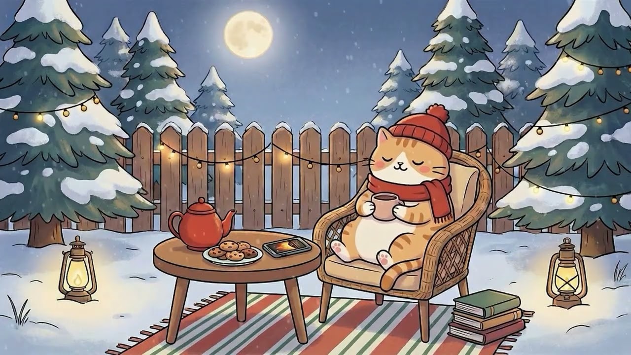 Cozy Winter Night Coffee 🌙 Calm Lofi Beats to Unwind ❄️ Chill Music for Sleep & Study