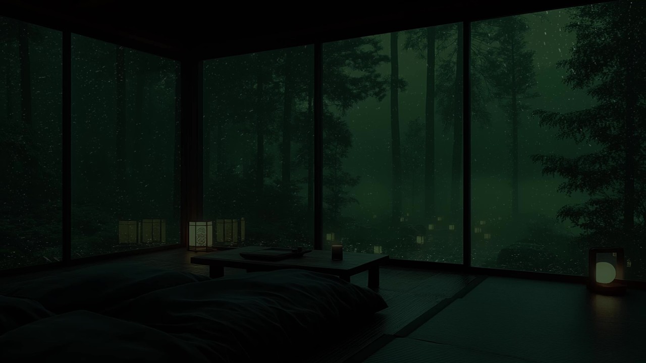 Relaxing Mountain Rain 🌧 Cozy Cabin Ambience for Deep Sleep & Calm Night Rest