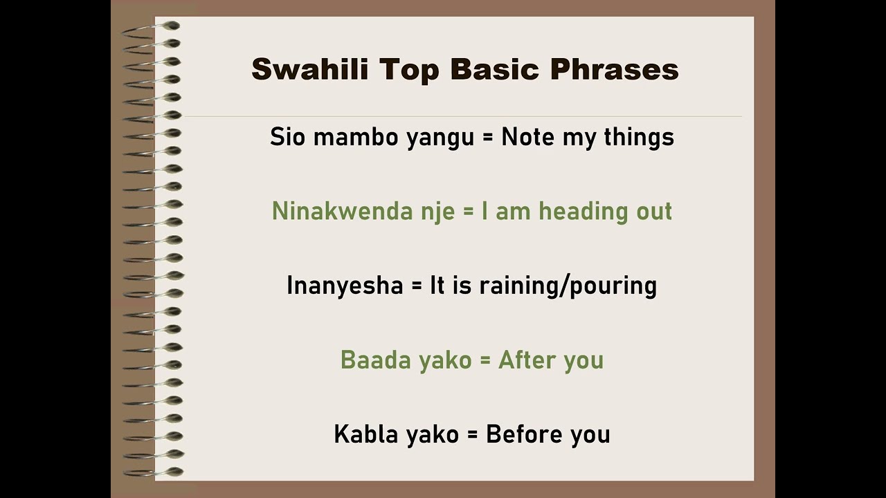 200 Useful Swahili To English Phrases For Every Moment