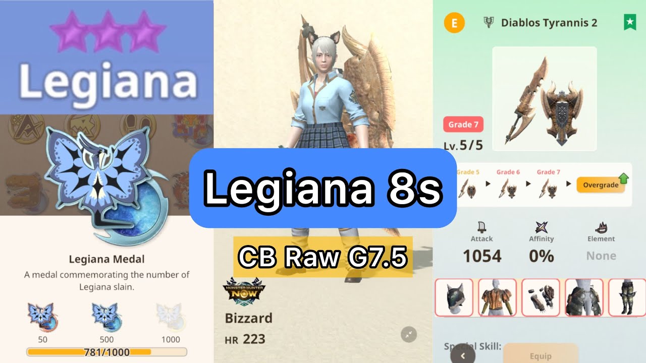 [MHN] I’m back CB Raw G7.5 vs Legiana 8 star Charge blade Monster hunter now
