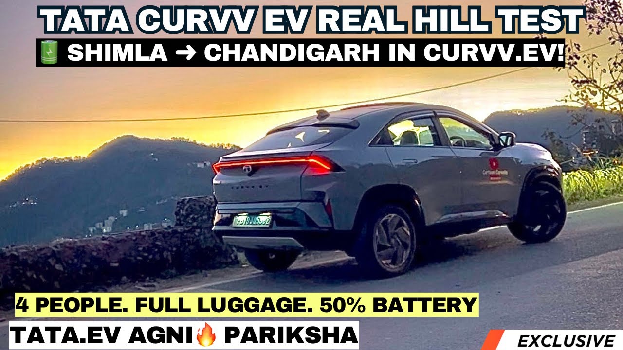 Tata Curvv EV Real Hill Drive with 4 Passengers & Luggage | Curvv.EV From Shimla to Chandigarh Range