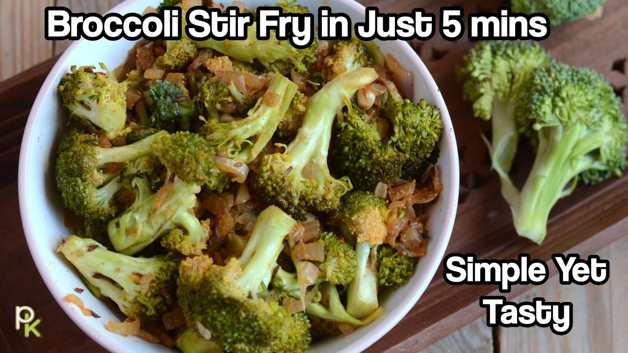 Quick Broccoli Stir Fry-Easy Recipe Indian Style-Vegetarian-Broccoli Recipes
