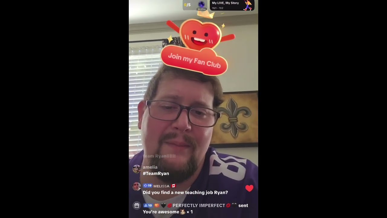 RYAN ANDERSON 1ST TIK TOK LIVE OF THE DAY 10/23/25, ASKING WOMAN FOR PICS