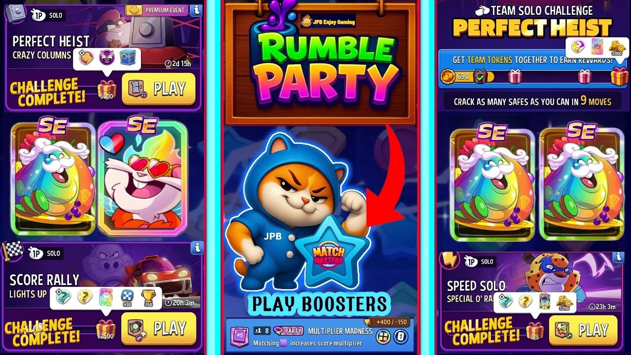 (PARTY+4 Solo) TEAM SOLO~Plunder Pirates/ Crazy Columns/ Lights Up+Rainbow 🌈/ Special O' Rama 