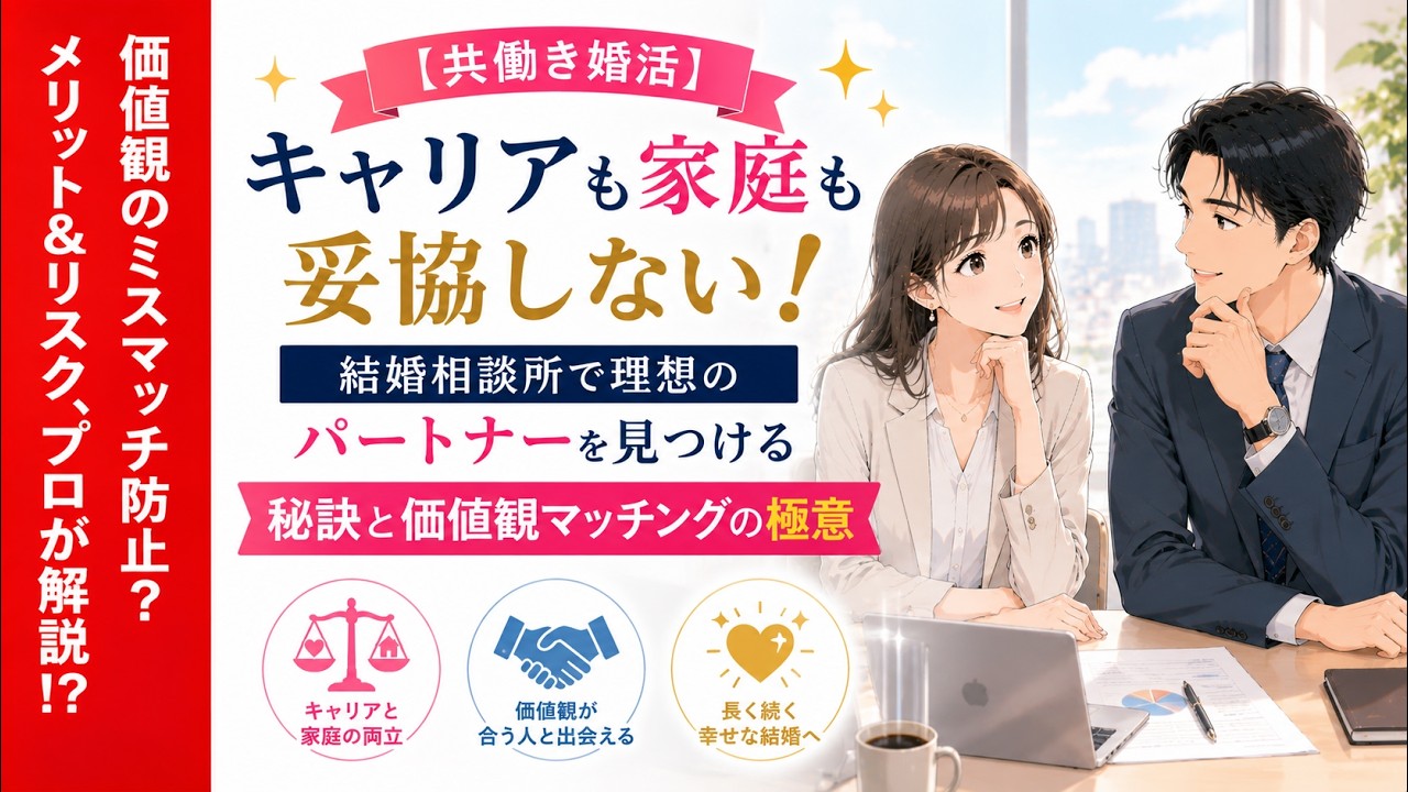 【共働き婚活】キャリアも家庭も妥協しない！結婚相談所で理想のパートナーを見つける秘訣と価値観マッチングの極意