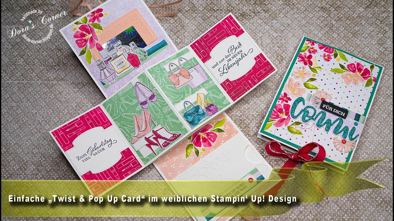 Einfache „Twist & Pop Up Card” im weiblichen Stampin’ Up! Design