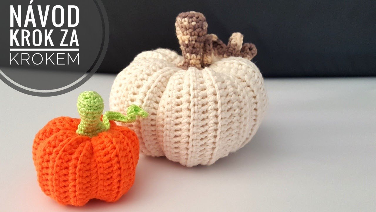 Háčkovaná dýně KROK za KROKEM / halloweenská dekorace