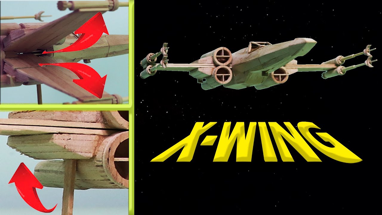 Star wars X-Wing hecho con palitos de helado