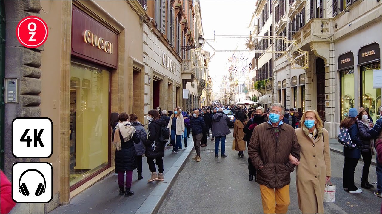 ROME - Via dei Condotti 🇮🇹 BEST LUXURY BRANDS | Famous Shopping Street Walking Tour [4k 60fps]